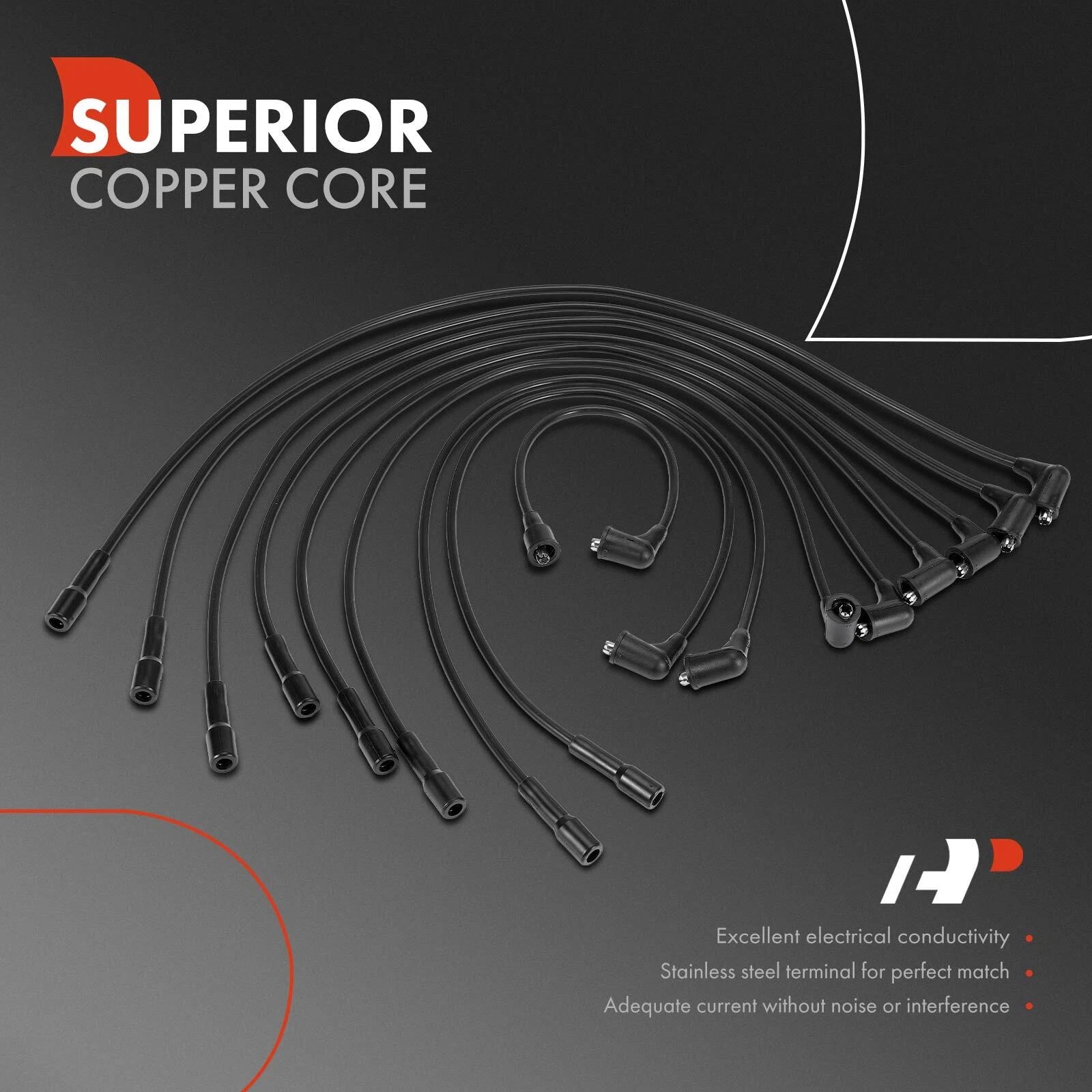 9x Spark Plug Wire Set for Ford Mustang Ranchero Jeep J-2500