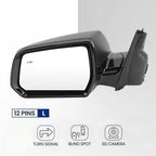 Side Mirror for Chevy Traverse (2018–2019) W/BSD, Camera, Turn Signal, 12 Pin Left