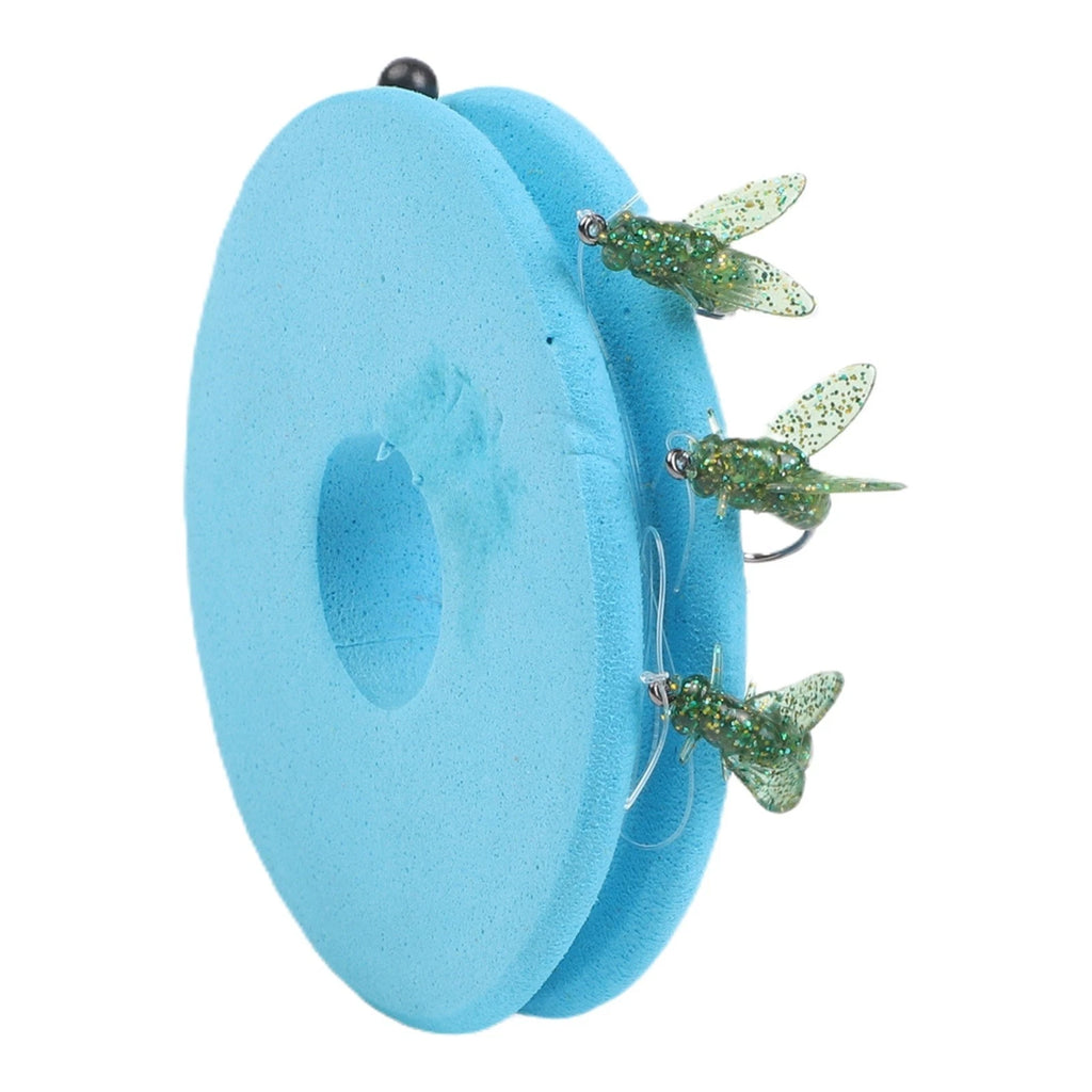 Fly Lure Rig with Floating Silicone Wings and 3 Hooks for Fishing