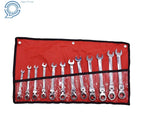 Set of 12 Metric Flexible Head Ratcheting Wrenches 8-19mm