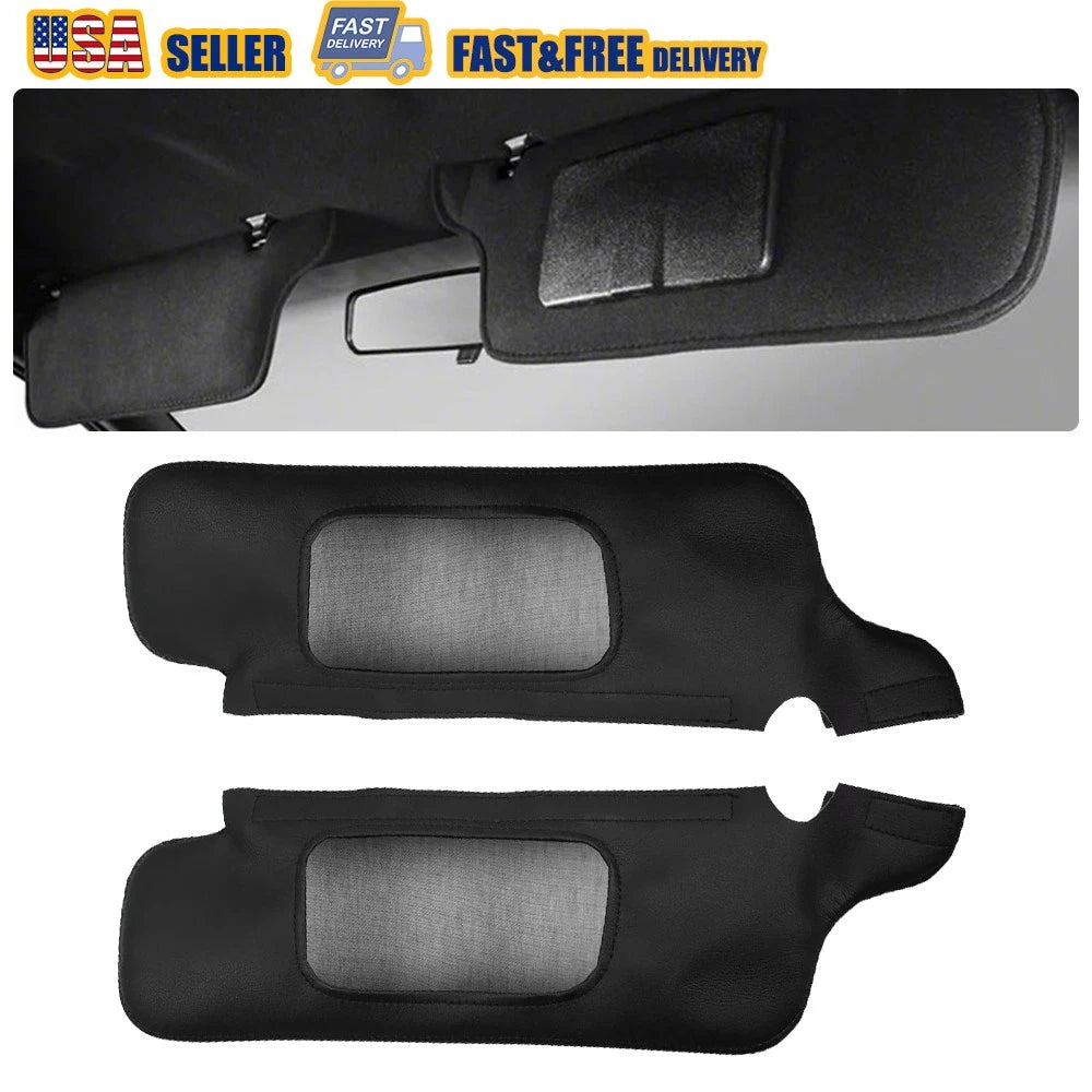 Sun Visor Replacement Cover for Ford Mustang (1994–2004) Pair Black Microfiber