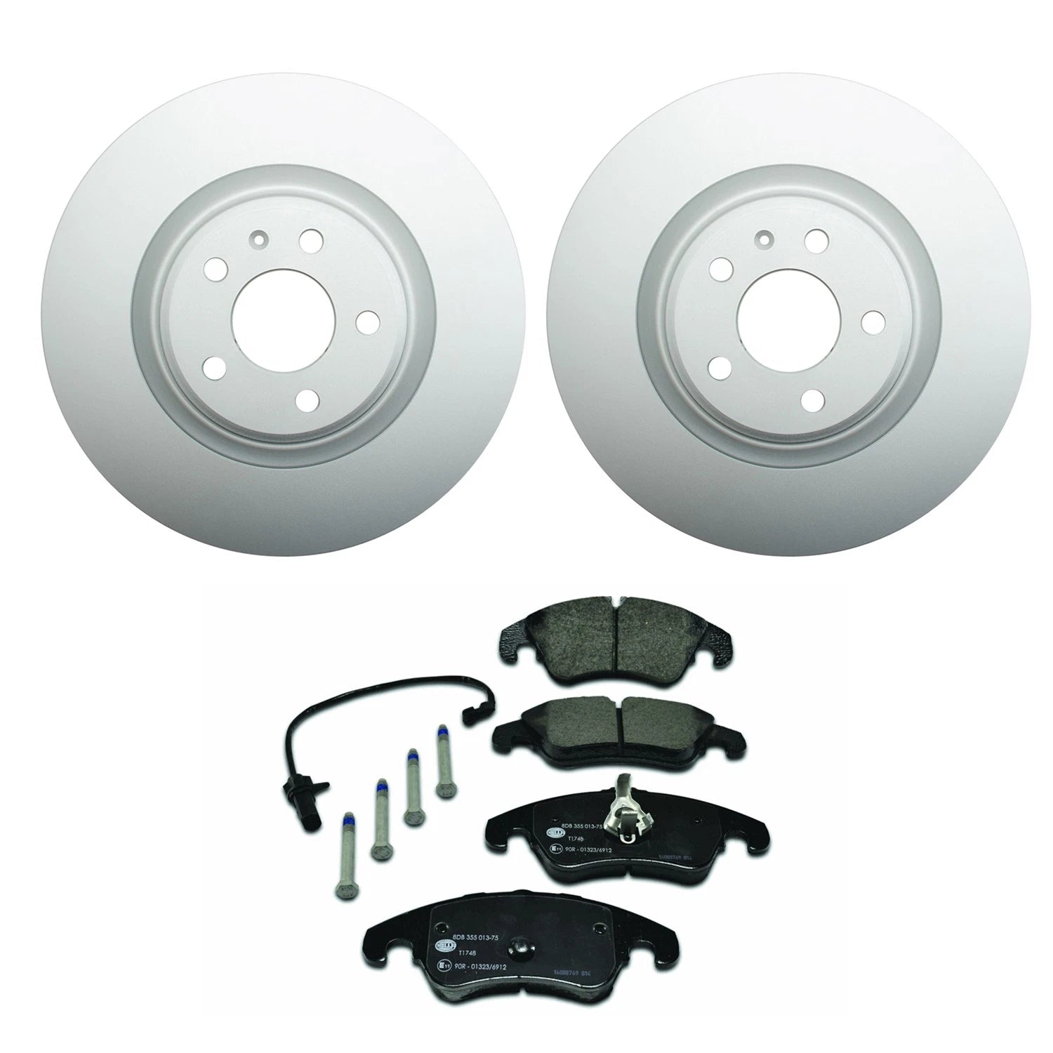 Hella Front Rotors & Low-Met Disc Brake Pad Kit for Audi S4 S5 (2012–2016)