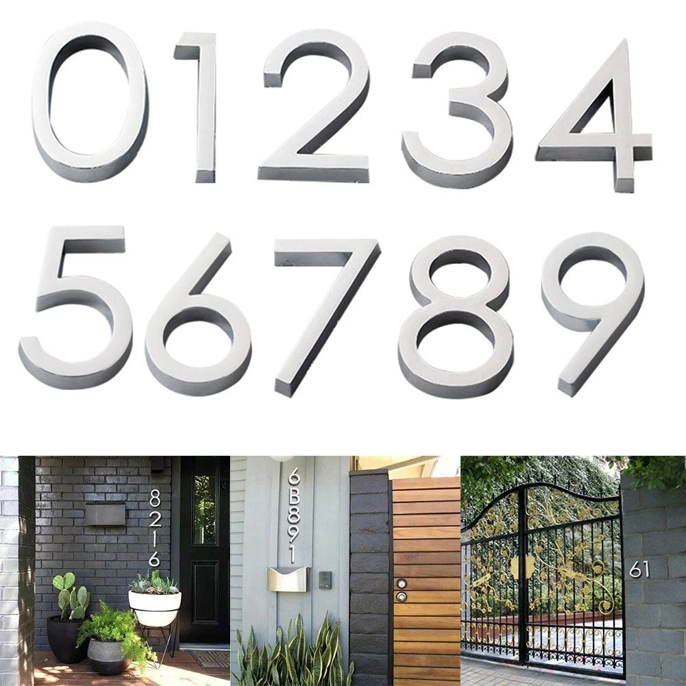 3D Stainless Steel Door Number Letters Sign for DIY