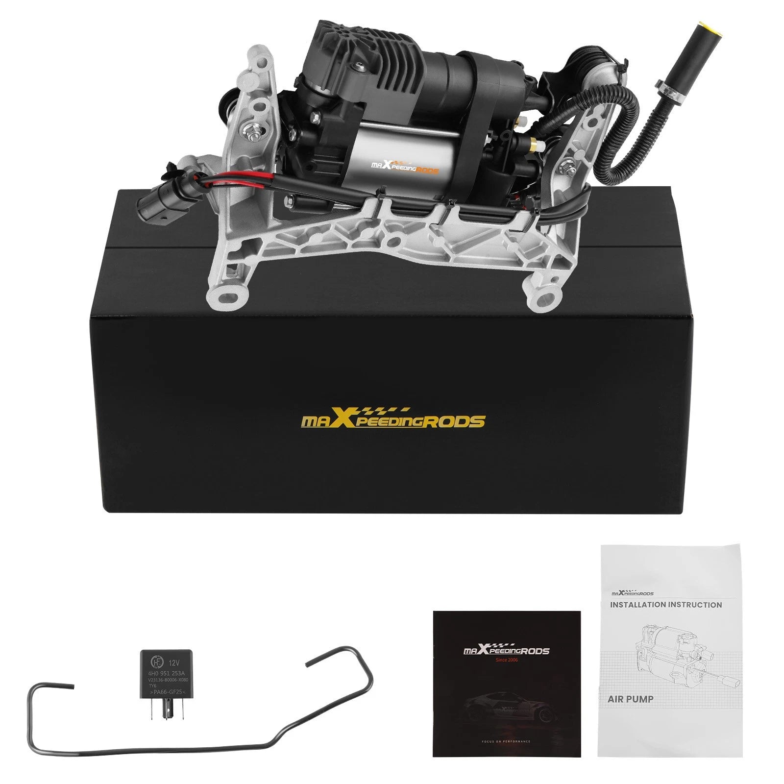 Air Suspension Compressor w/ Relay Bracket for VW Touareg (2011–2018)