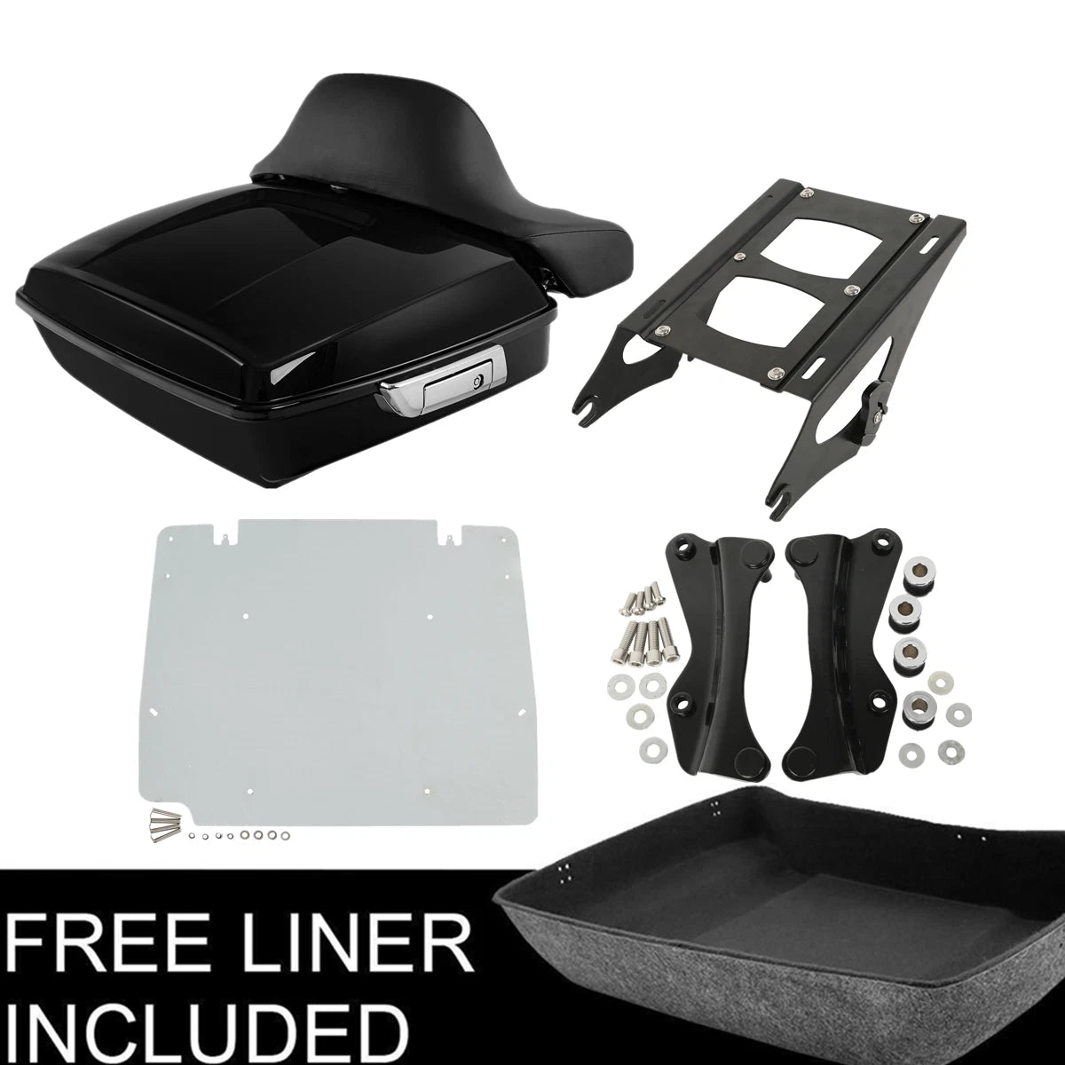 Chopped Trunk Pad Mount Rack Plate Docking Kit for Harley Touring (2014–2023)