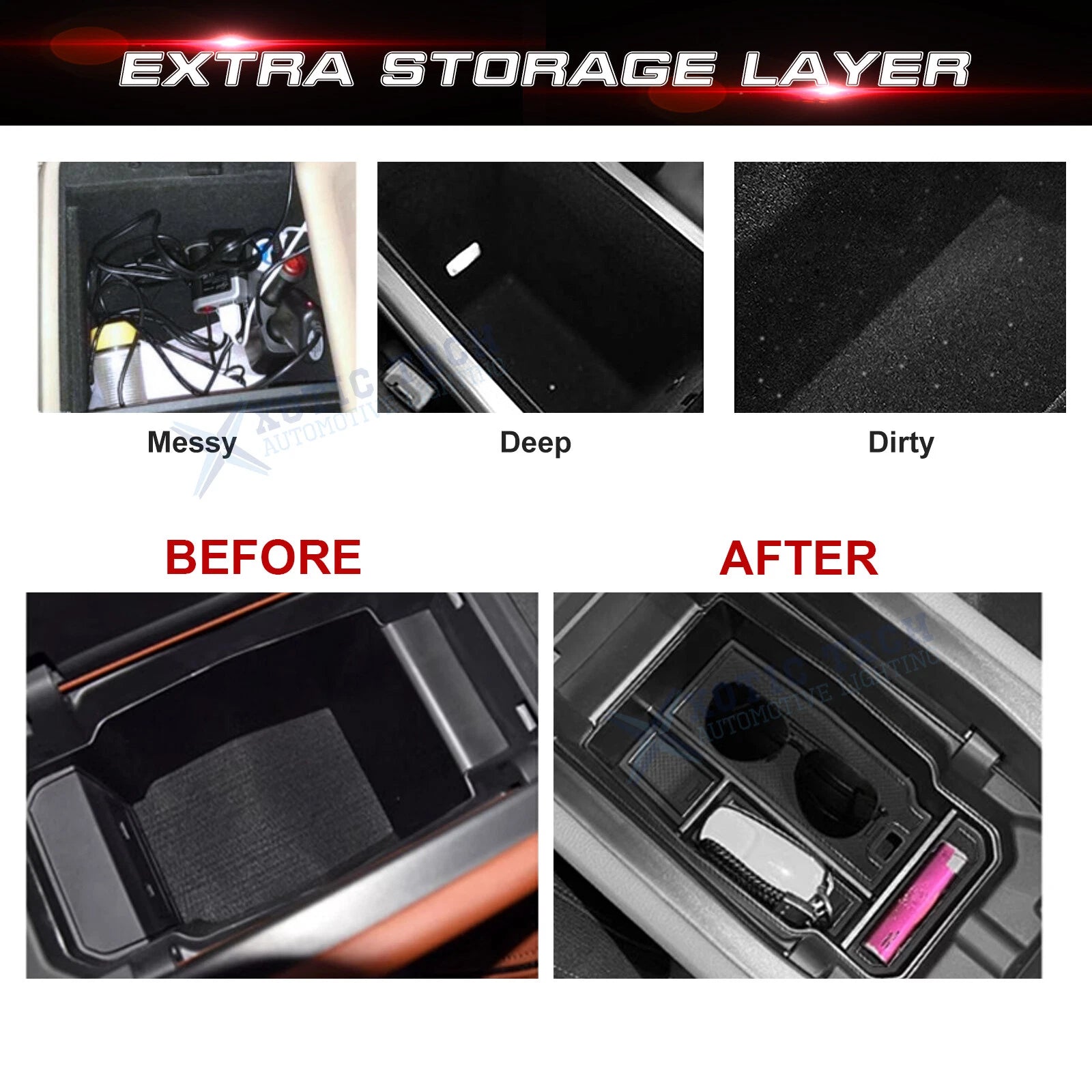 Center Console Organizer Tray for 2023-2026 Mazda CX-50 Black