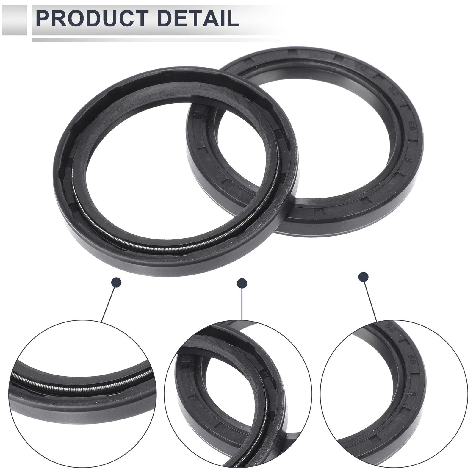 Set of 5 Oil Seal Ring for Rotary Shaft 52x68x8mm NBR Rubber