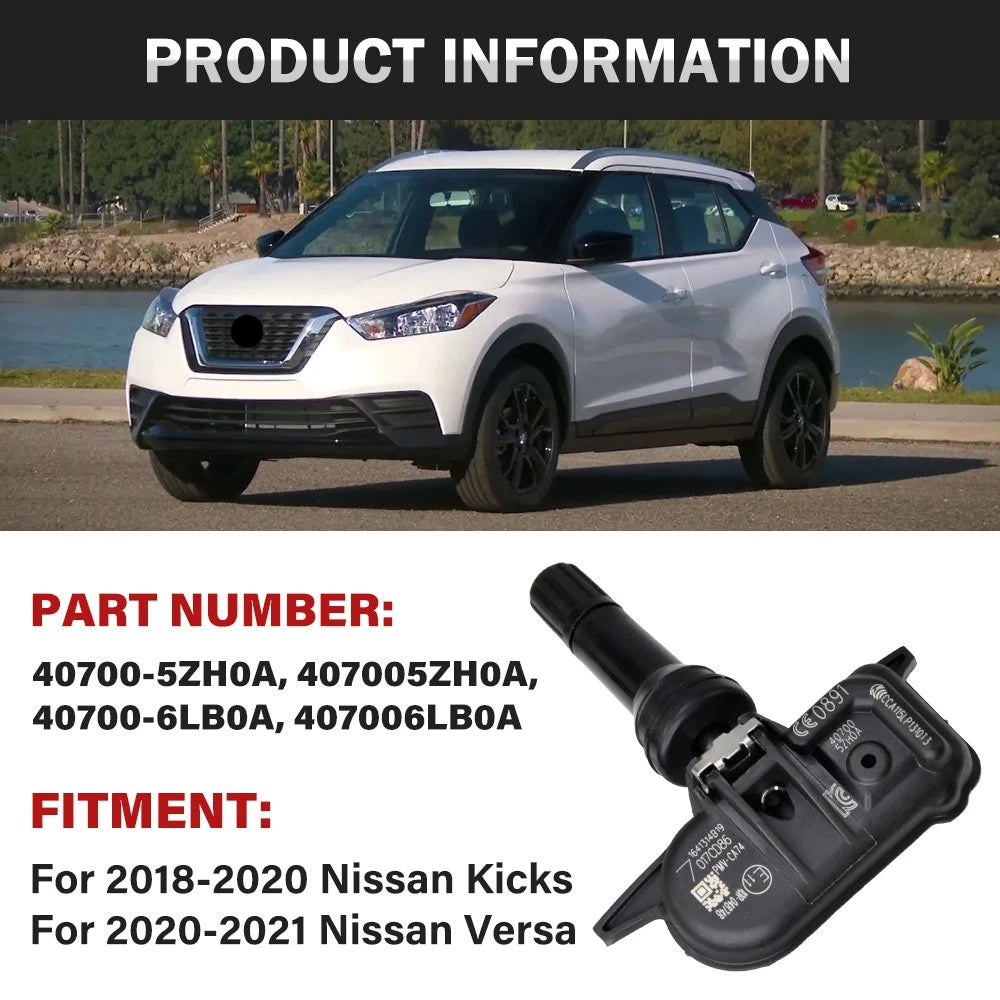 Set of 4 TPMS Tire Air Pressure Sensors for Nissan Versa Kicks (2019–2023) PMV-CA14 40700-5ZH0A