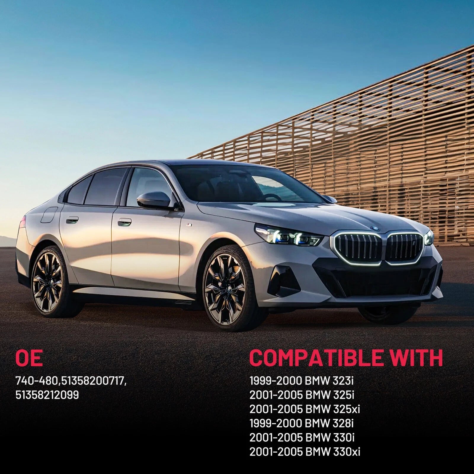 Rear Left Window Regulator w/o Motor for BMW 323i (1999–2000) 51358212099