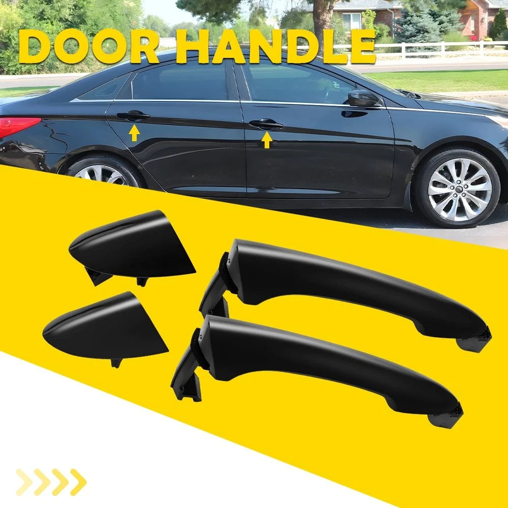 2X Front Rear Right Black Exterior Door Handle for Hyundai Sonata (2011–2015)