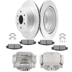 Set of 8 Rear Brake Calipers, Rotors & Pads for Cadillac Escalade (2007–2014)