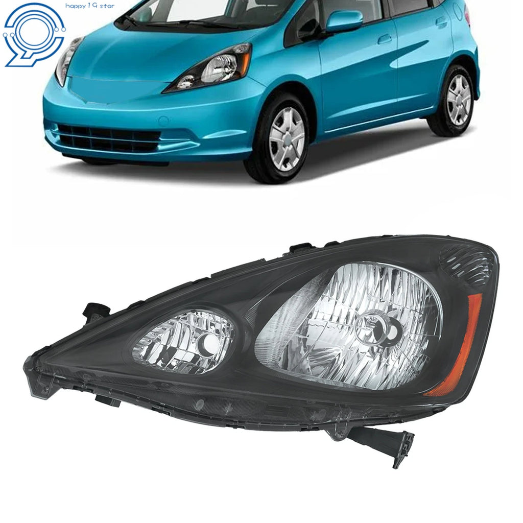 Driver Halogen Headlight for Honda Fit Sport (2009–2011) Black Housing