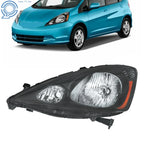 Driver Halogen Headlight for Honda Fit Sport (2009–2011) Black Housing
