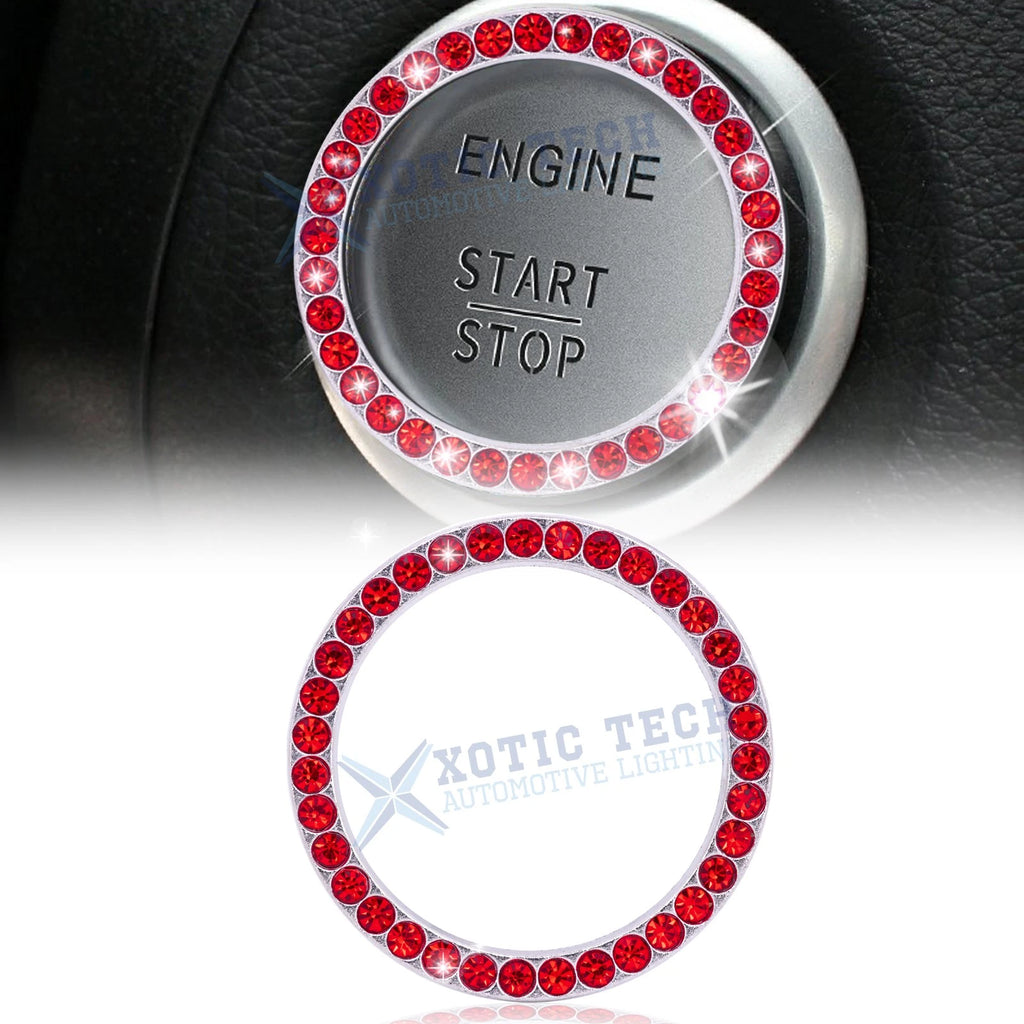 Shiny Red Crystal Push to Start Button for Car SUVs Vans (Universal 2000–2025)