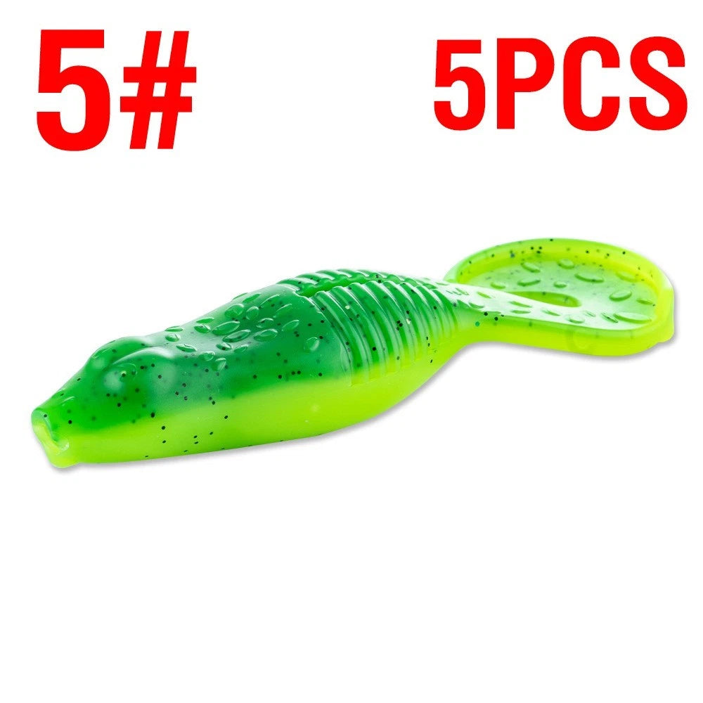 5Pcs Worm Style Sinking Swimbait for Bass Walleye Musky