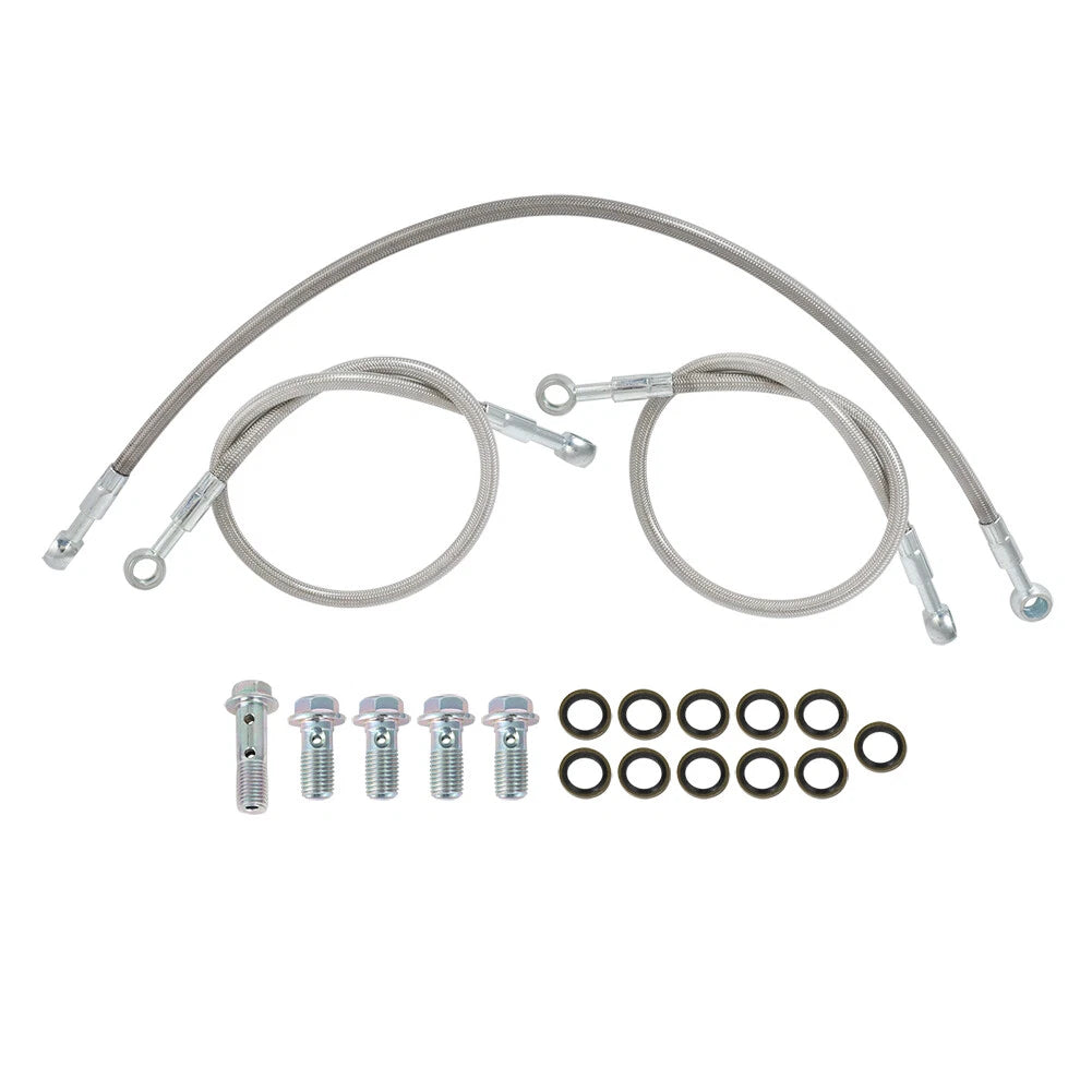 3X Stainless Steel Front Brake Line Kit for Honda GL1000 Goldwing (1975–1978)