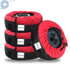 Set of 4 Tyre Bags for 22-31 Inch Tires, Red with Black Handle