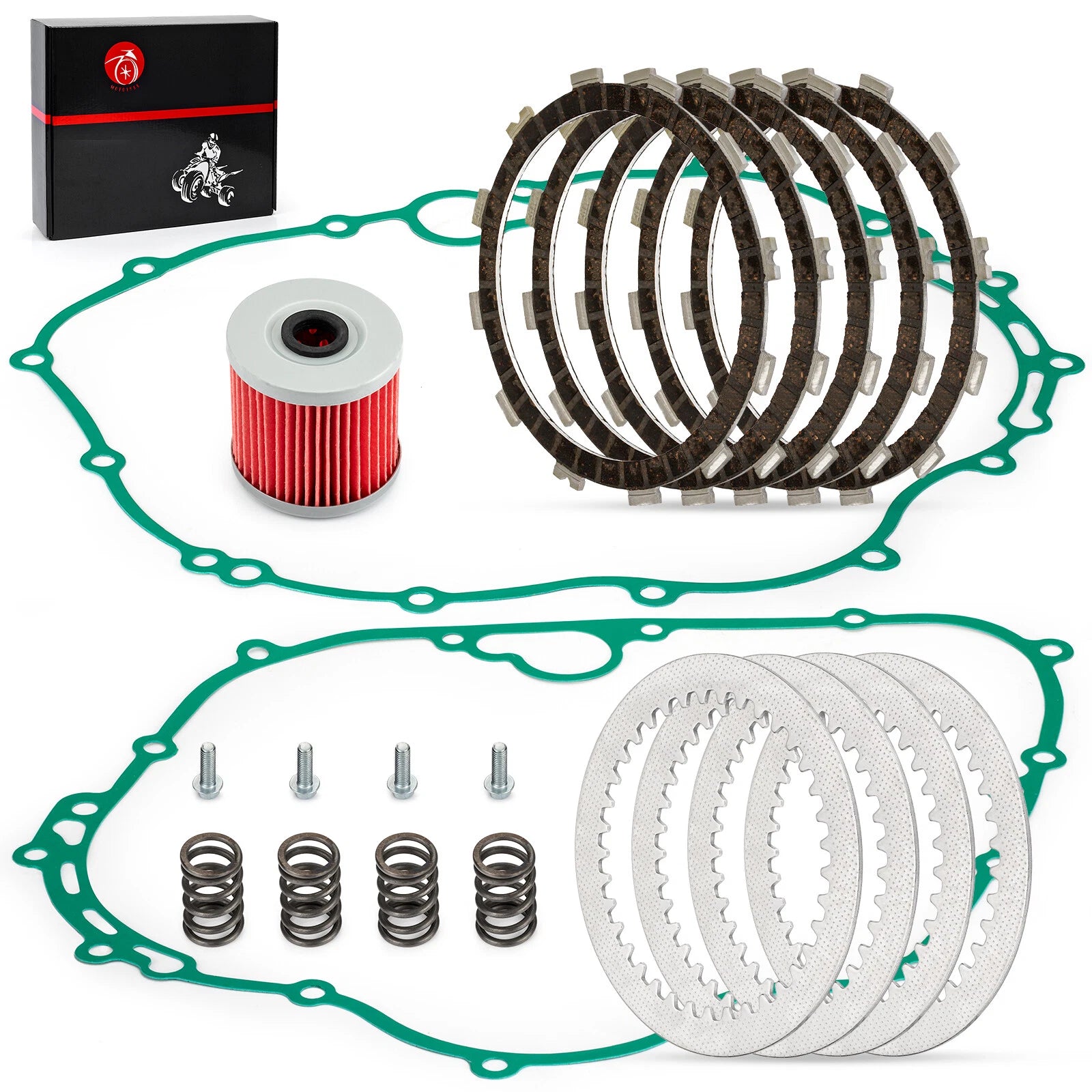 Clutch Friction Plates and Gasket Kit for Kawasaki Bayou KLF 300 (1990-2004)