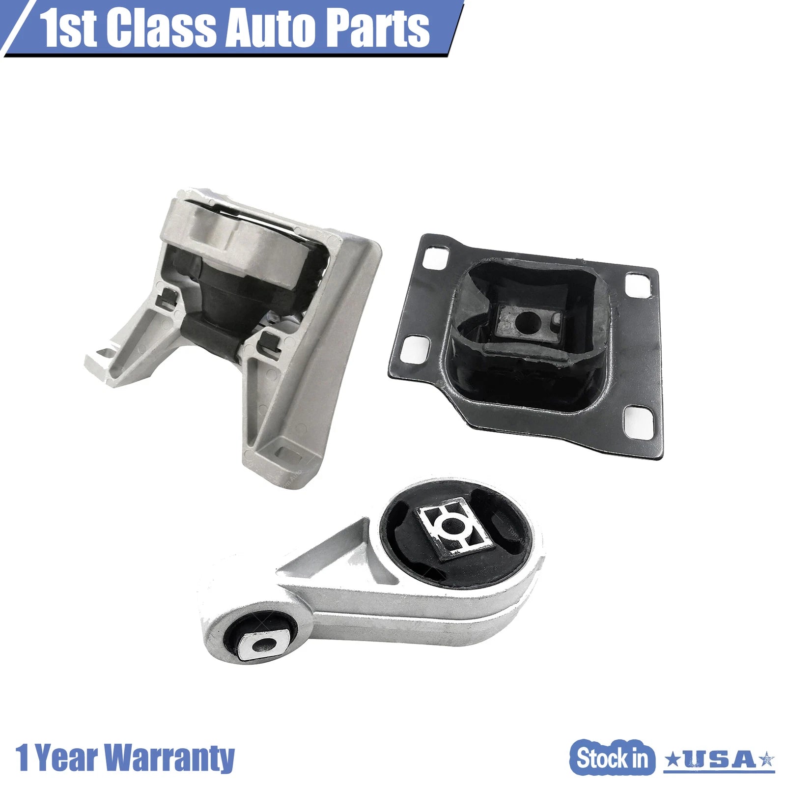 Set of 3 Engine and Transmission Mounts for Ford Transit Connect (2010–2013)