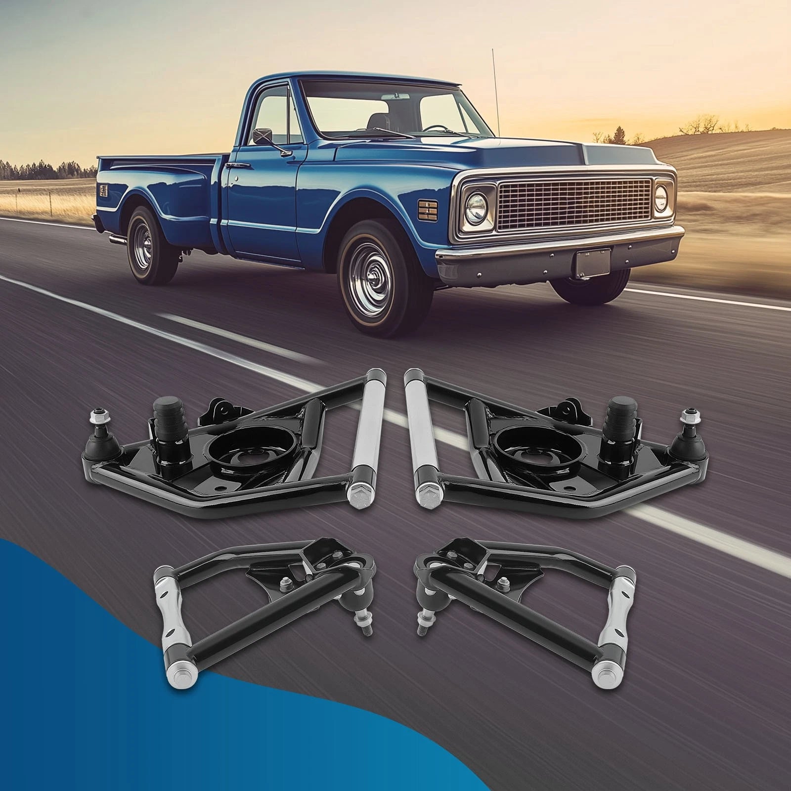 Set of 2 Tubular Control Arms for Chevrolet C10 Pickup/Suburban (1963–1986)