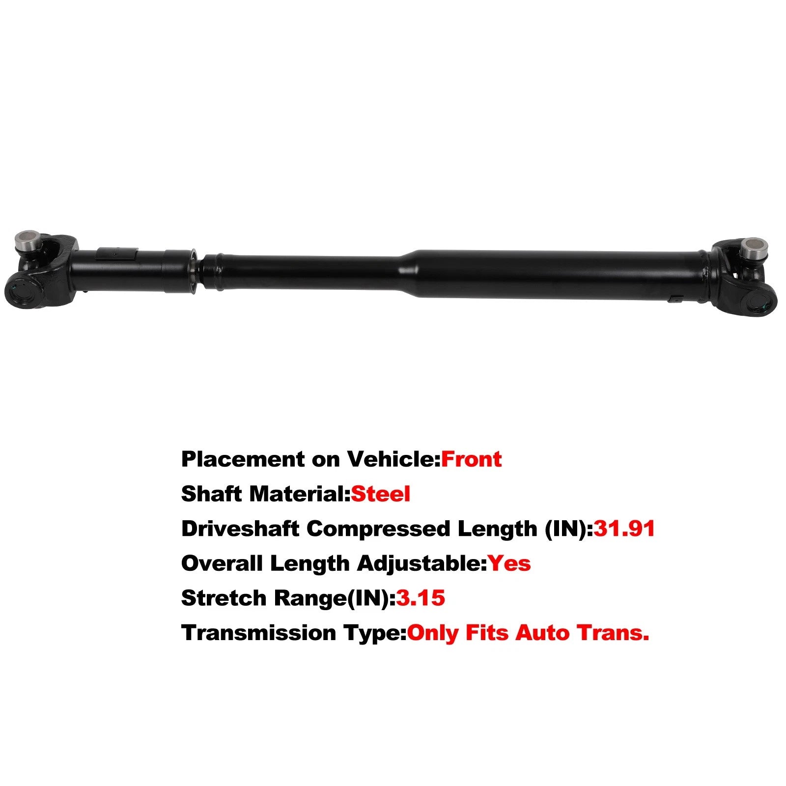 Drive Shaft Front for Cadillac Escalade (1999–2000) 938-224, 65-9361, 26057959