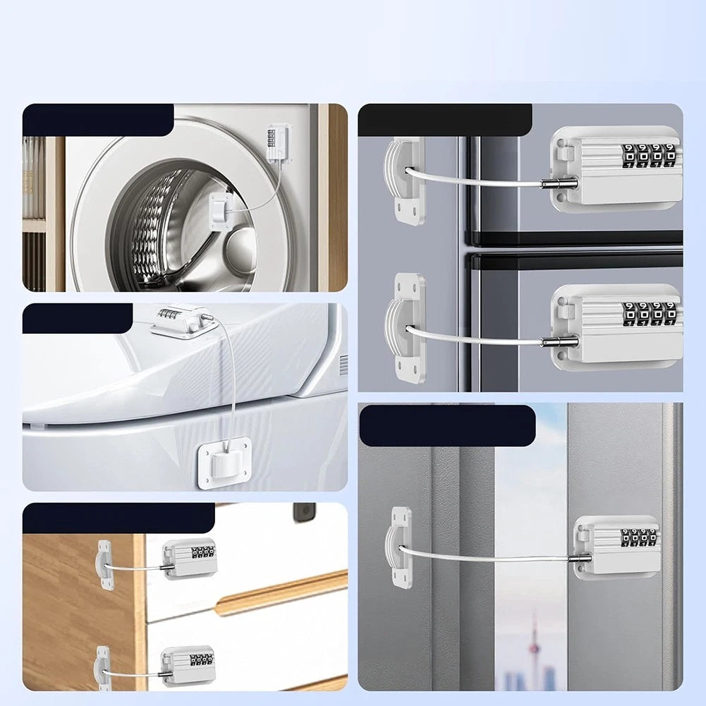 Refrigerator Drawer Lock with 0000 Default Code and Easy Reset Function