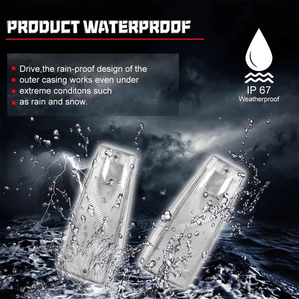 Clear Lens Side Marker Light Reflector Pair for Jeep Cherokee/Wagoneer