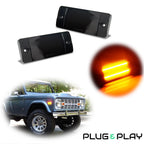 Smoked Lens Amber Front Side Marker Lights for Ford Bronco (1970–1977)