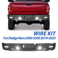Steel Rear Bumper for Dodge Ram 2500 3500 (2019–2023) w/ Sensor Holes, LED