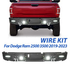 Steel Rear Bumper for Dodge Ram 2500 3500 (2019–2023) w/ Sensor Holes, LED