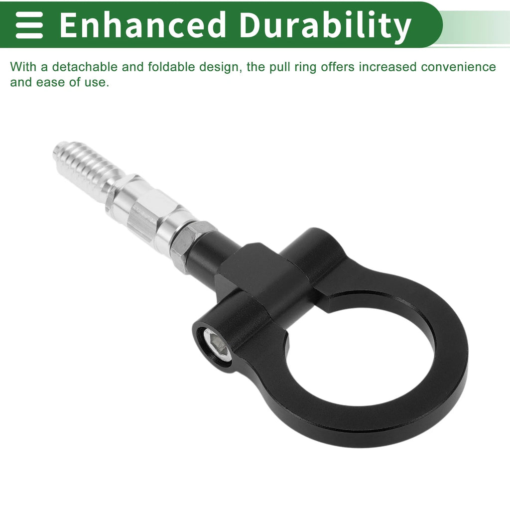 Front Rear Tow Hook Set for Ford Focus (1998–2025) 15.6mm Aluminum Alloy Black