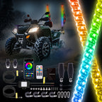 Pair of 3FT RGB LED Whip Lights for ATV UTV RZR Jeep (App & Remote)