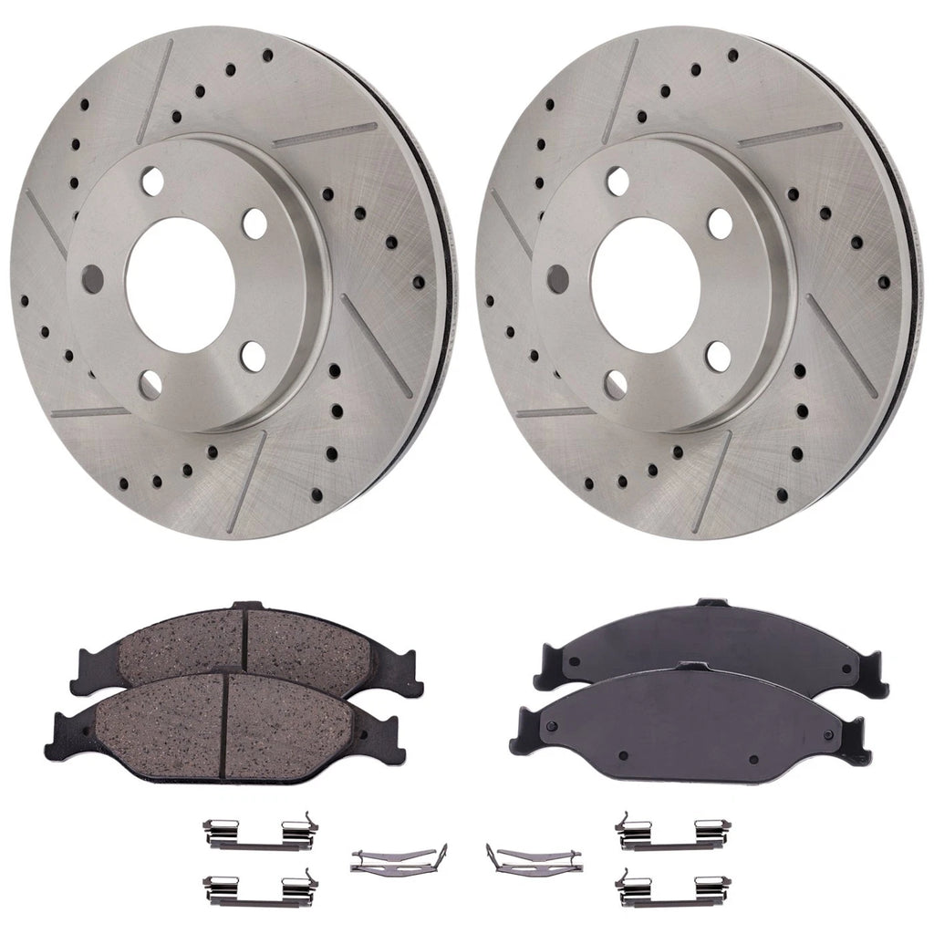 Front Brake Disc Rotors and Pads Kit for Ford Mustang (1999–2004)