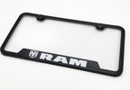 License Plate Frame Black Plastic Notched for Dodge Ram (2010–2024)