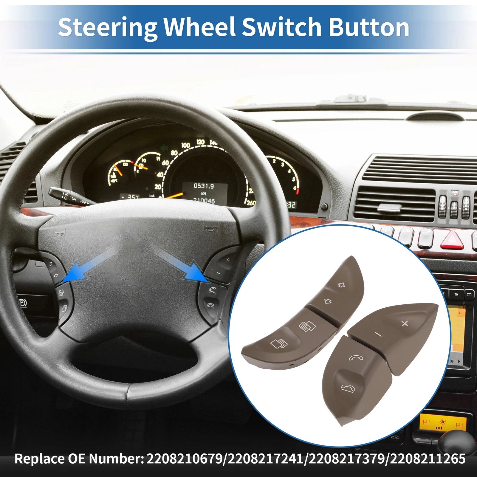 Steering Wheel Buttons for Mercedes-Benz CL Class (2000–2006) 2208210679