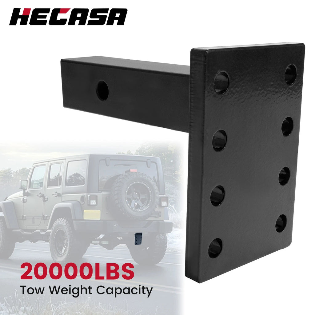 Adjustable Hitch Hook Mounting Plate for Towing (20000lb, 2" Receiver)