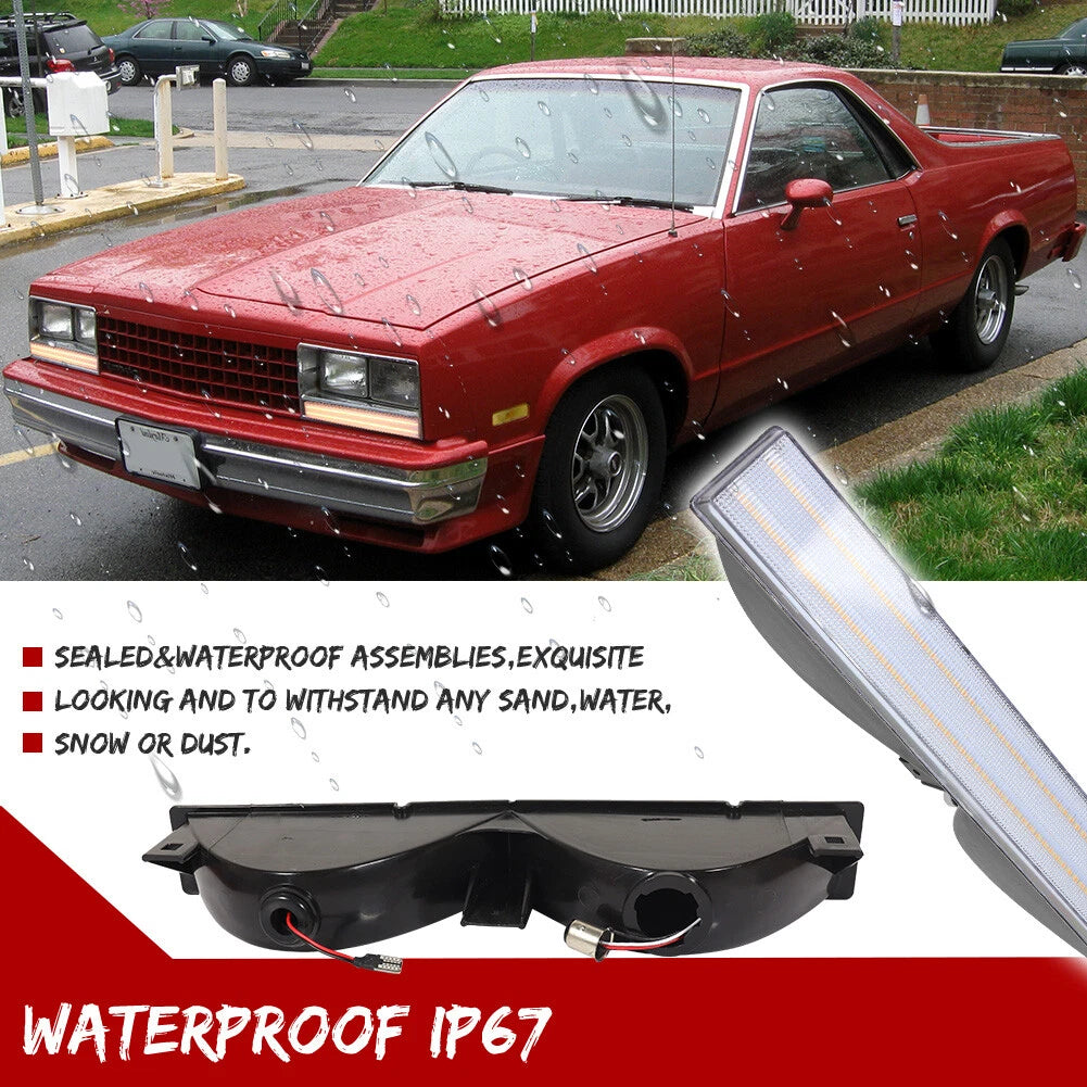 LED Clear DRL Signal Lights for Chevrolet El Camino Malibu Caballero