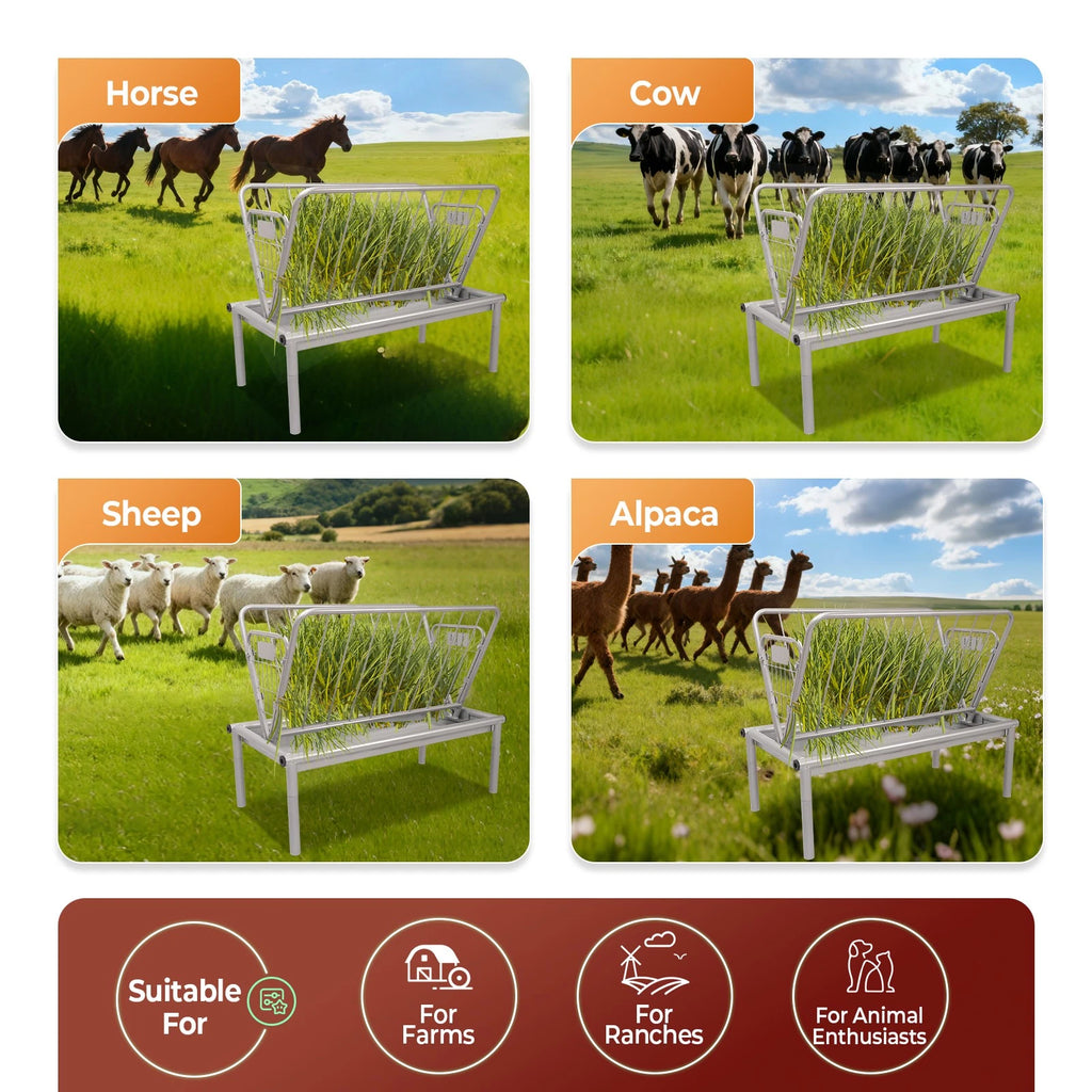 Heavy Duty Steel Hay Feeder for Goats (Outdoor Use)