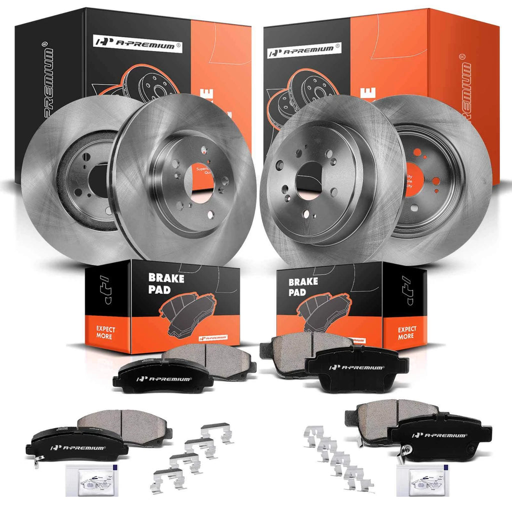 Set of 4 Disc Brake Rotors & Ceramic Pads for Honda Ridgeline (2006–2011)