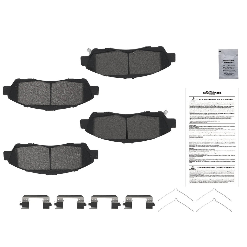 Front Disc Brake Pads Set for Chevrolet Traverse (2018–2020) GMC Acadia (2017–2020)