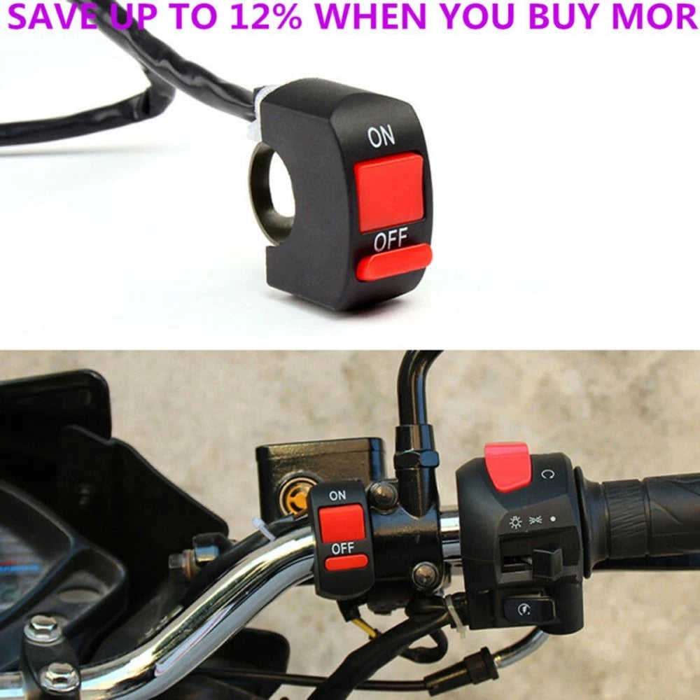 Handlebar Light On/Off Switch for SUV ATV (Normal & Hazard Lights)