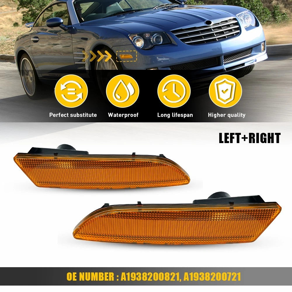 Set of 2 Front Bumper Reflectors for Chrysler Crossfire (2004–2008)