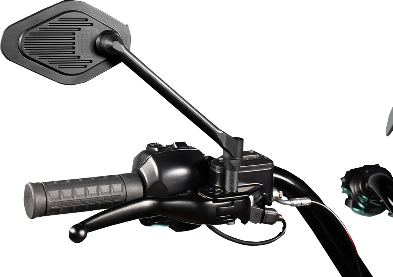 Adjustable Black Long Stem Diamond Mirror for Motorcycle (RHD)