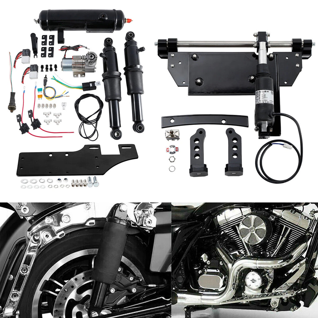 Electric Center Stand & Air Ride Suspension & Air Tank for Harley Touring (2009–2016)