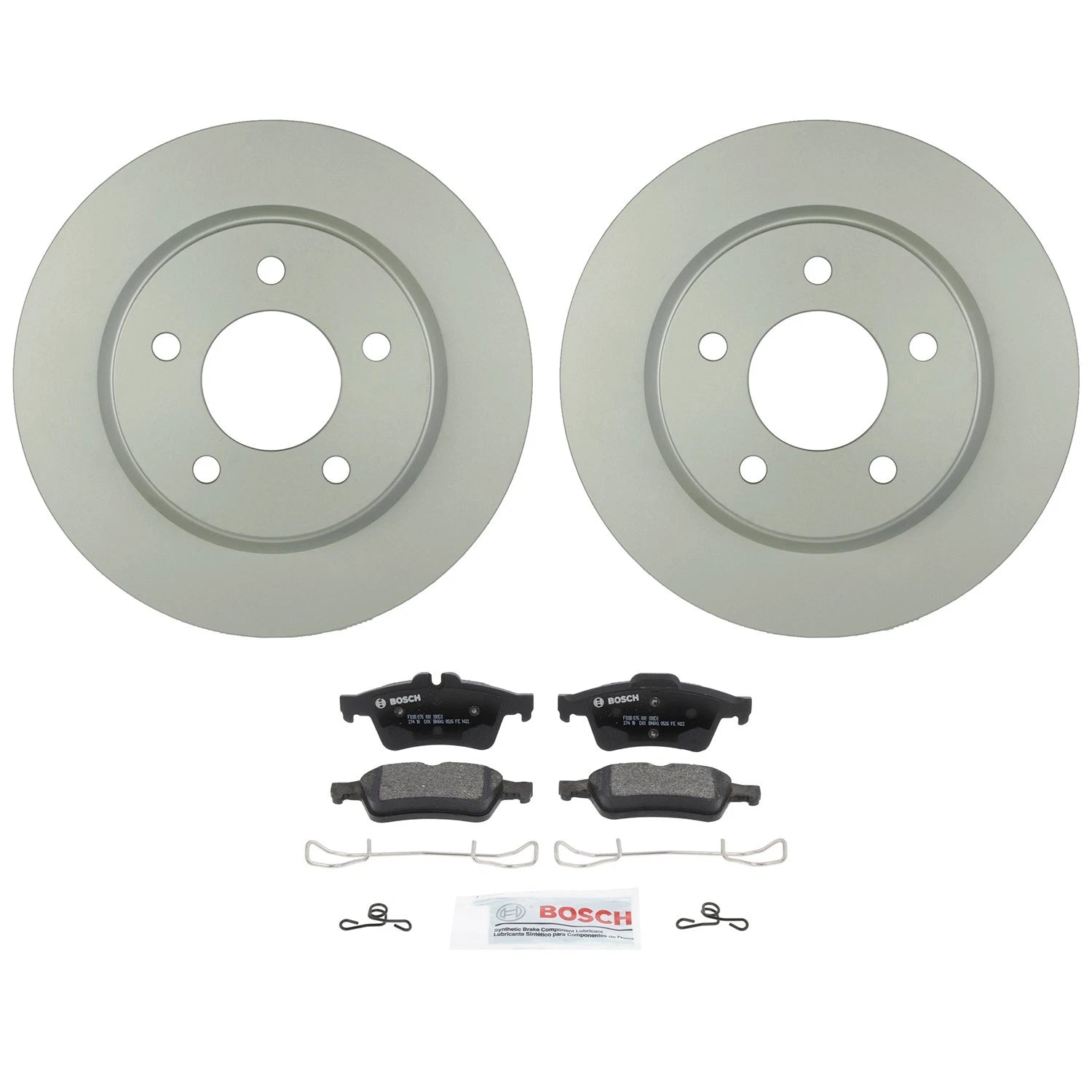 Set of 2 Bosch Rear 280mm Disc Brake Rotors & Semi-Met Pads for Mazda 3 (2009)