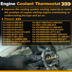 Engine Coolant Thermostat 06J121113A for Audi A3 (2009–2013) with Seal