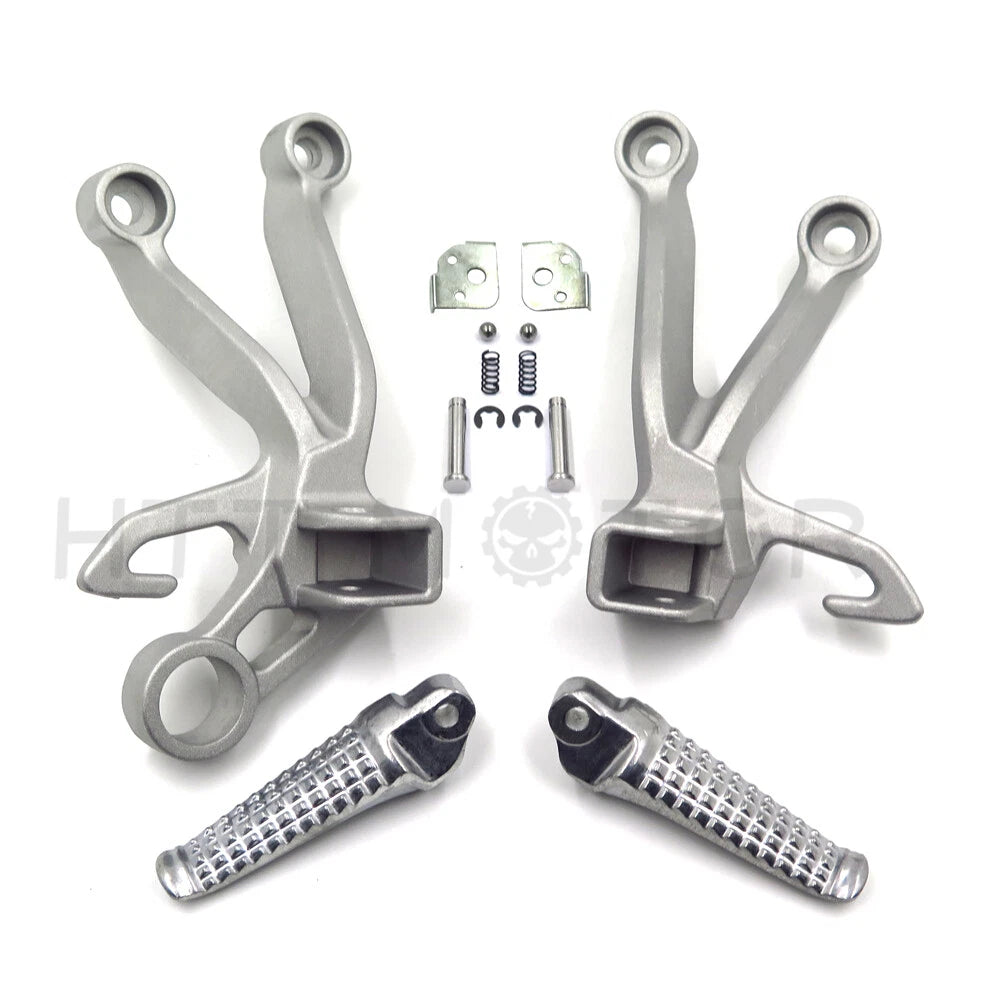 Foot Rest Pegs Brackets for Suzuki GSX-R 1000 (2003–2004) Rear Matte Silver