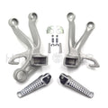Foot Rest Pegs Brackets for Suzuki GSX-R 1000 (2003–2004) Rear Matte Silver