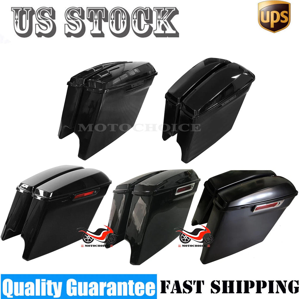 5" Stretched Extended Hard Saddlebags for Harley Davidson Touring (2014–2024)