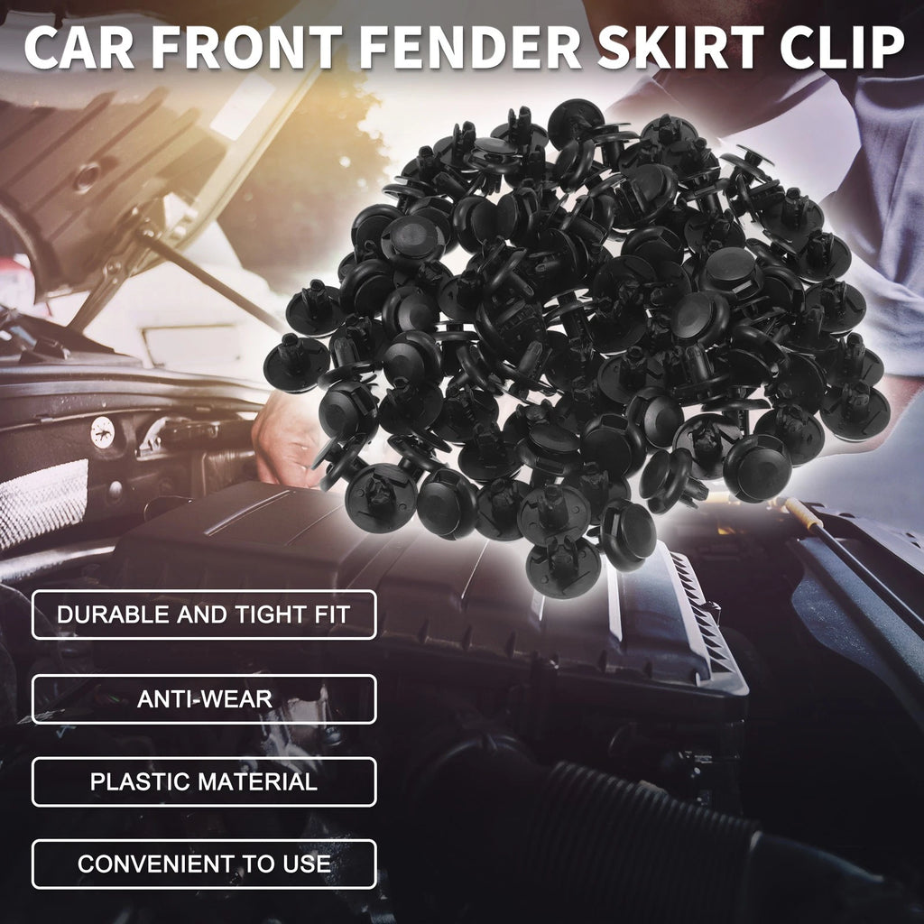 100 Pcs Front Fender Skirt Clip for Honda Civic (2013–2021) & Honda Fit (2015–2021)